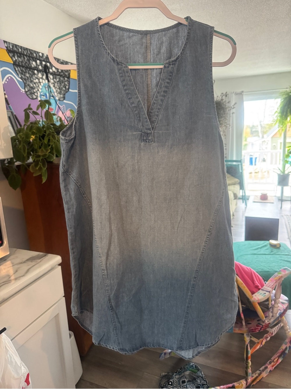 Cupshe NWT 100% Cotton Chambray Sleeveless Hi-Low Tunic medium - Picture 4 of 12